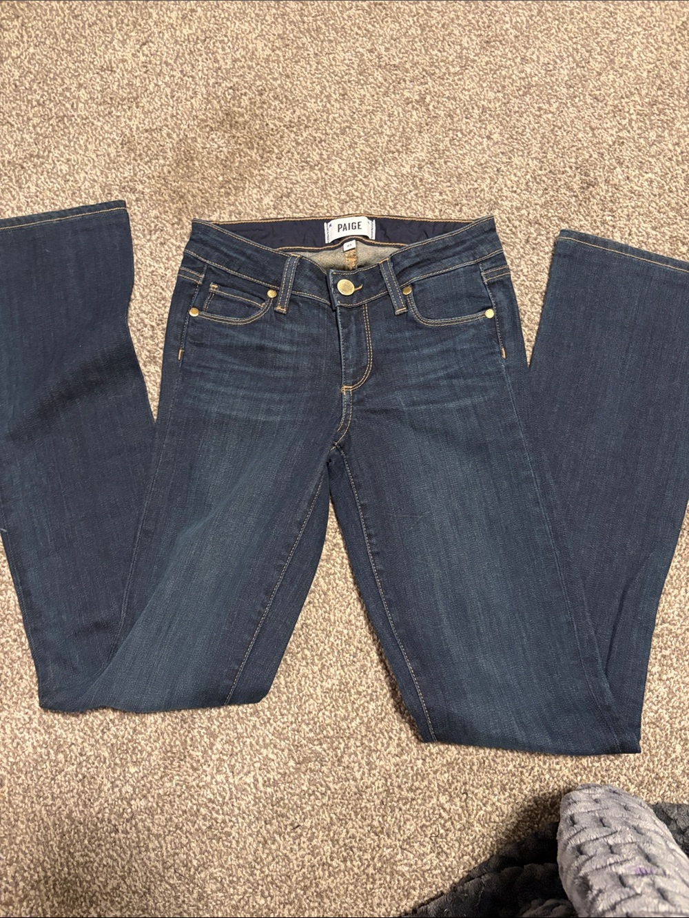PAIGE Dark Indigo Boot Cut Jeans